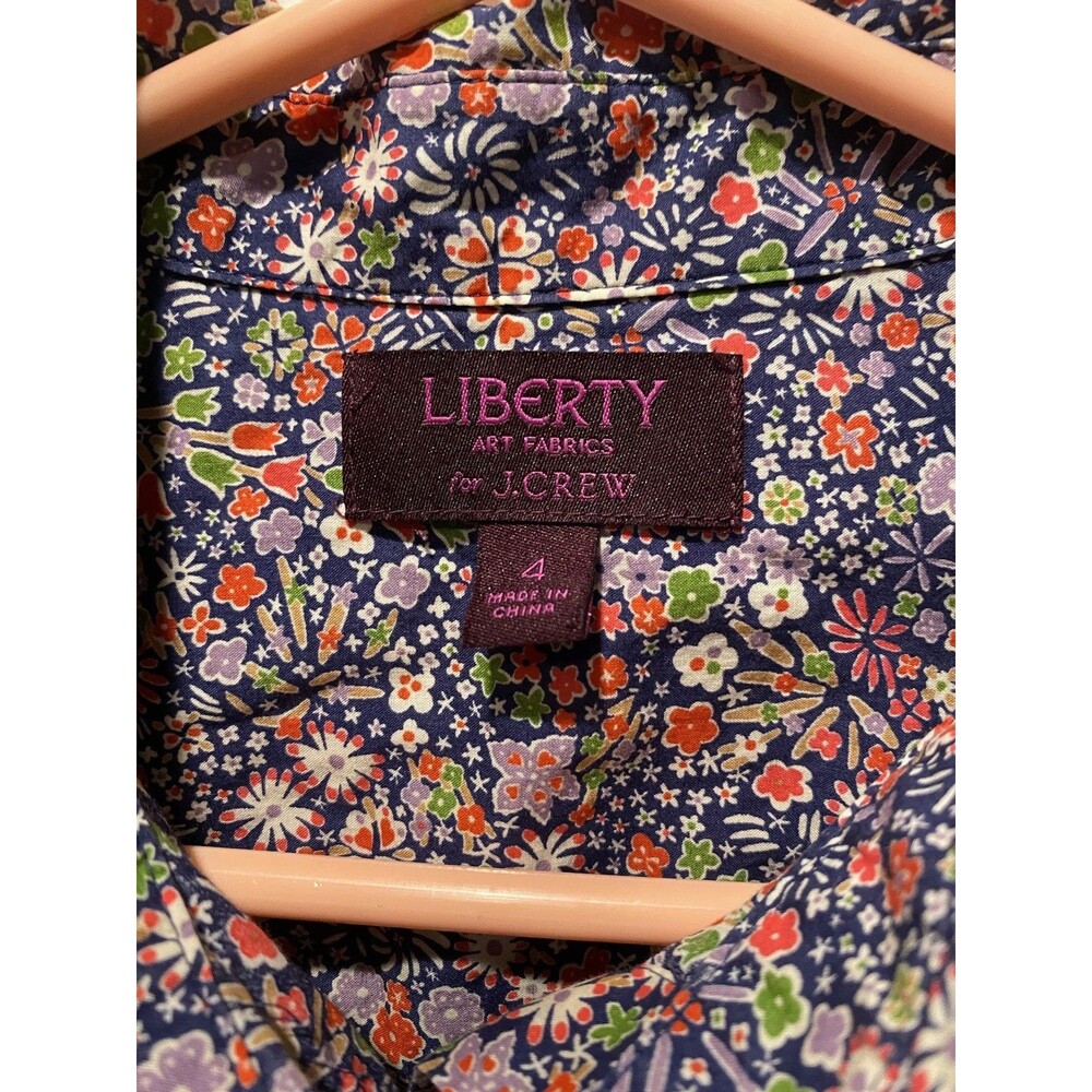 J.CREW Size 4 Perfect shirt in Liberty Art Fabrics Kayoko floral Style G0534 - Picture 2 of 6